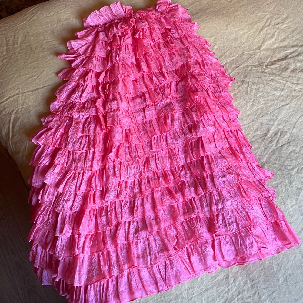 Anaak Pavlova Ruffle Skirt in Shocking Pink - Picture 3 of 8